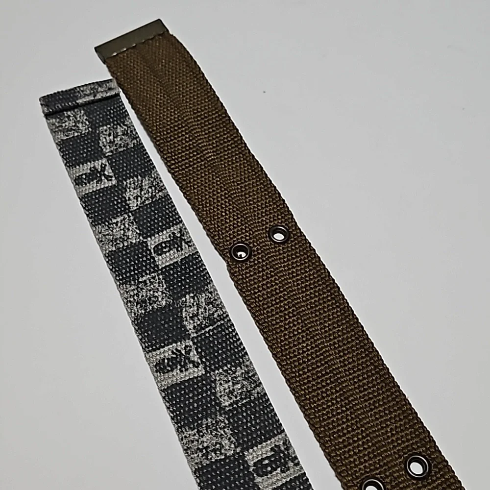 Boy's Adjustable Belts Strong Cloth Tweed Brown & Army Green Size 6/8 #B-40